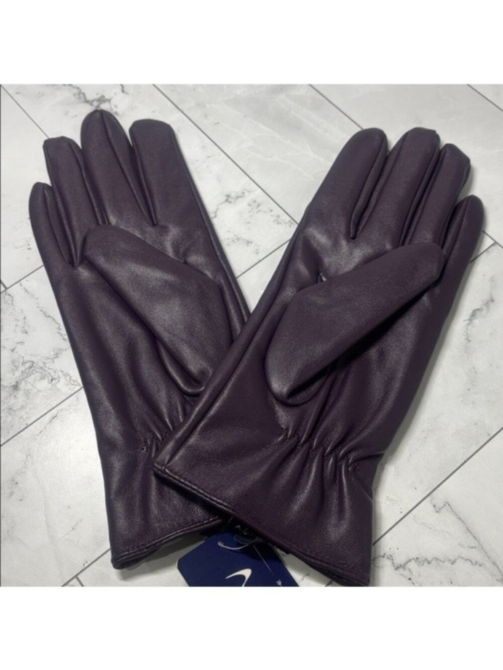 NWT Nappaglo Womens Purple Nappa Leather Fleece Lined Winter Gloves L LARGE